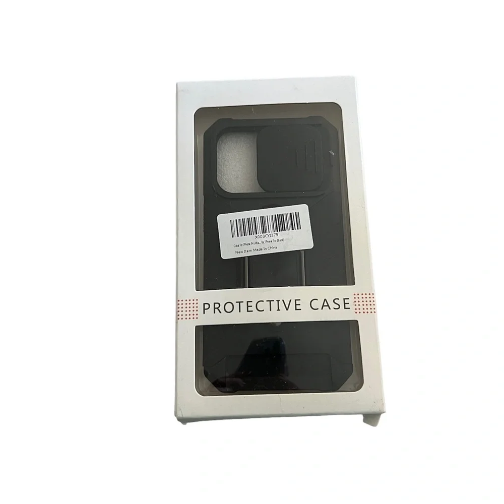 Black iPhone 14 Pro Wallet Case, iPhone 14 Pro Case with Slide Camera Cover